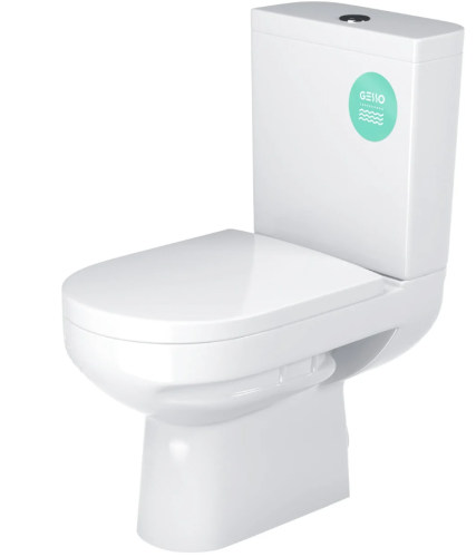 Унитаз-компакт W103 GESSO горизонтальный выпуск, 2 уровневая арматура, крышка дюропласт